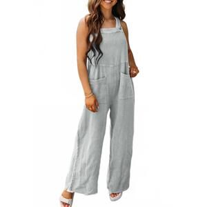 NEW LITTLE DAISY CLOSET textured wide leg overall with pockets in gray